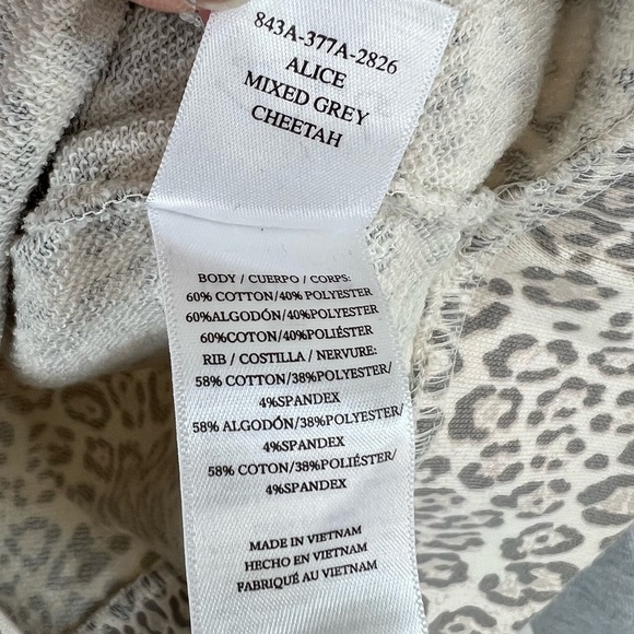 Rails Alice Mixed Grey Cheetah Print Cotton Blend Crewneck Sweatshirt Pullover - Picture 11 of 14
